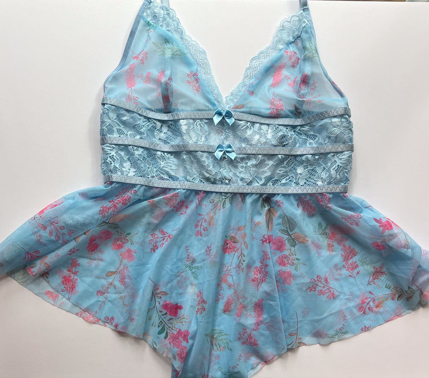 Floral Print Backless Teddy