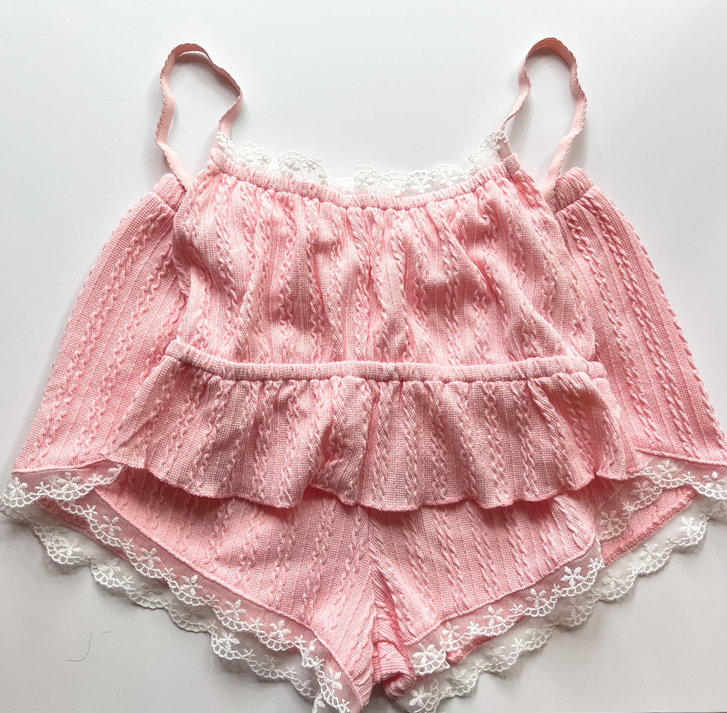 Two-Piece Set Lace Camisole Shorts Loungewear